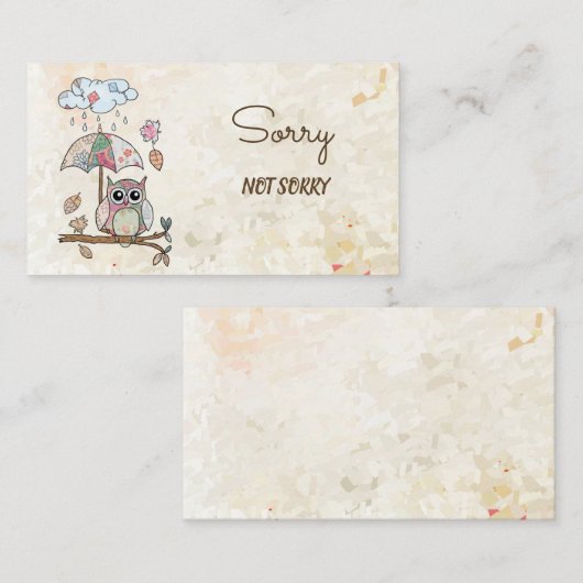 Eule im Regen Visitenkarte (Vorne/Hinten)