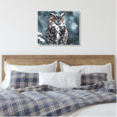 Eule im Schnee Leinwanddruck (Insitu (Schlafzimmer))