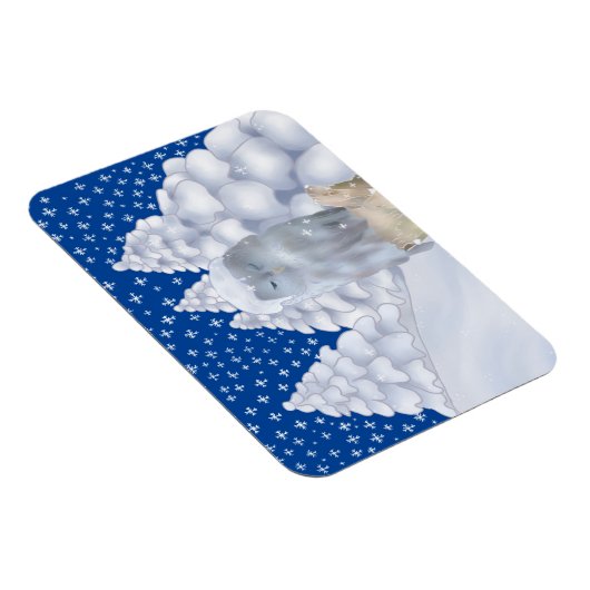 Eule im Schnee Magnet (Rechte Seite)