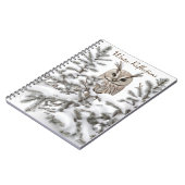 Eule im Schnee Notizblock (Linke Seite)