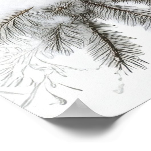 Eule im Schnee Poster (Ecke)