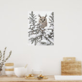 Eule im Schnee Poster (Küche)