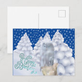Eule im Schnee Postkarte (Vorne/Hinten)