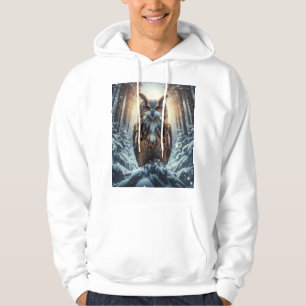 Eule im schneebedeckten Wald Unisex-Wildlife-Hoodi Hoodie