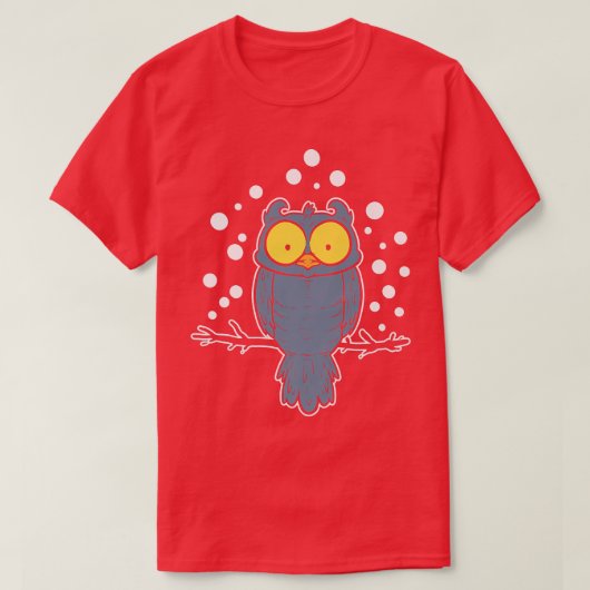 Eule im Schneeschuh T-Shirt (Design vorne)