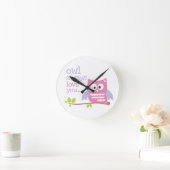 "Eule immer Liebe du" rosa und lila Eule Uhr (Zuhause)