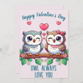 Eule immer Liebe Feiertagskarte (Vorne/Hinten)