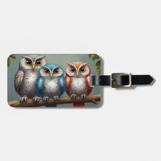 Eule immer Liebe Gepäckanhänger (Vorderseite horizontal)