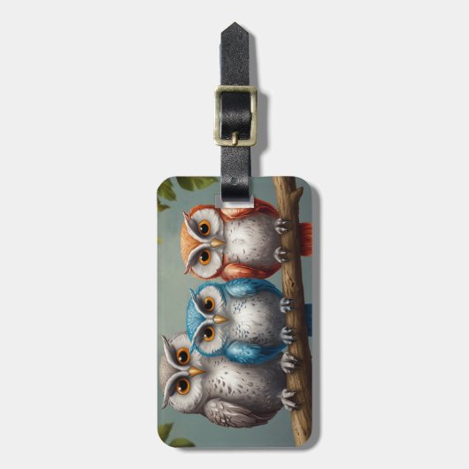 Eule immer Liebe Gepäckanhänger (Vorderseite vertikal)