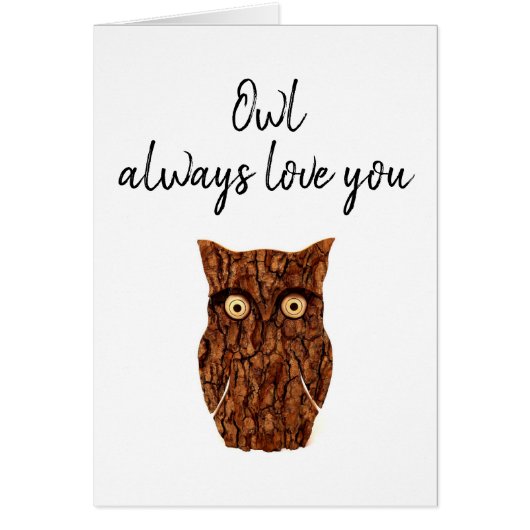 Eule immer Liebe Ihr romantisches rustikales Holz (Vorne)