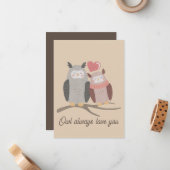 Eule immer Liebe Mitteilungskarte (Vorderseite/Rückseite Beispiel)