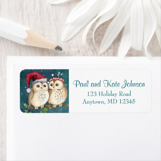 Eule immer Liebe Niedlich Weihnachten Rücksendeadr (Insitu)