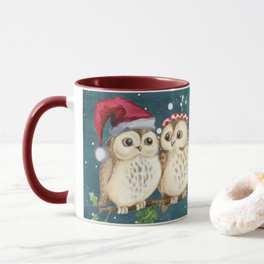 Eule immer Liebe | Niedliches Weihnachtsgeschenk Tasse (Mit Donut)