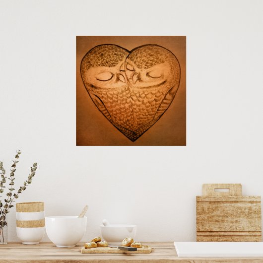 Eule immer Liebe Poster (Küche)
