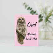 Eule immer Liebe Postkarte (Stehend Vorderseite)
