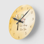 Eule immer Liebe Runde Wanduhr (Winkel)