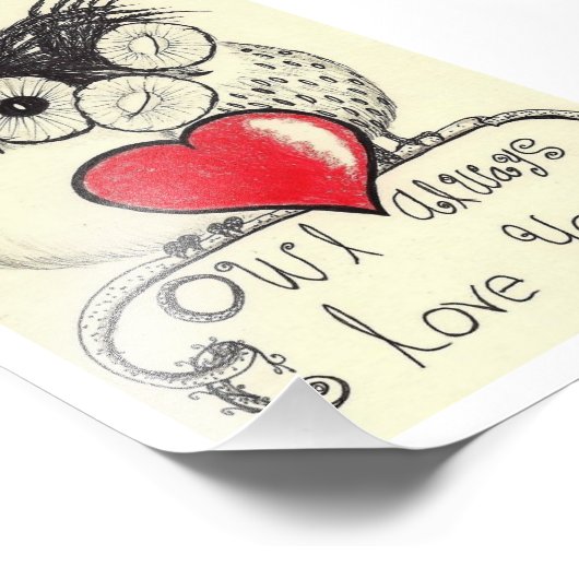 Eule immer Liebe Sie Fotodruck (Ecke)