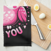 Eule immer Liebe Sie - Valentinstag Geschirrtuch (Viertel Falte)