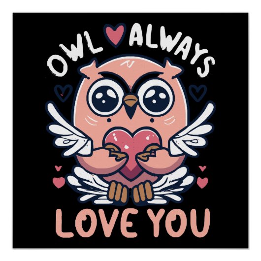 Eule immer Liebe - Valentinstag Poster (Vorderseite)
