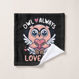Eule immer Liebe - Valentinstag Waschlappen