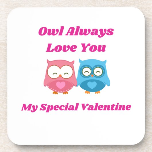 Eule immer mit Eule-Paar auf einer Liebe Getränkeuntersetzer (Vorderseite)