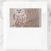 Eule in Baumart-Natur-Vogel fügt Text hinzu Rechteckiger Aufkleber (Tasche)