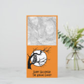 Eule in Baumkronen Halloween-Fotokarte Feiertagskarte (Stehend Vorderseite)