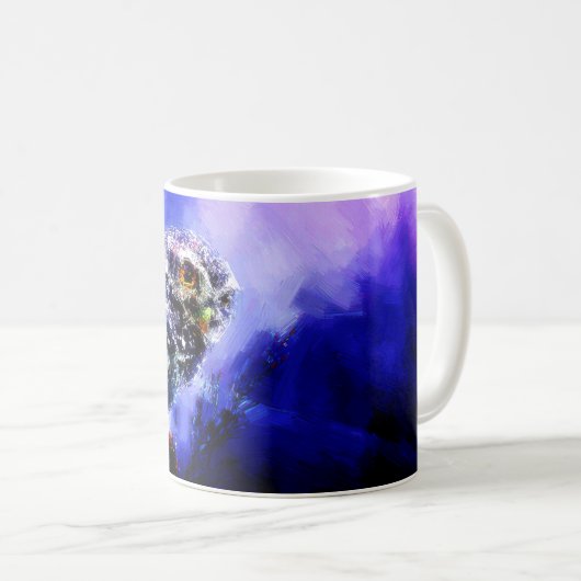 Eule in blauer Tasse (VorderseiteRechts)