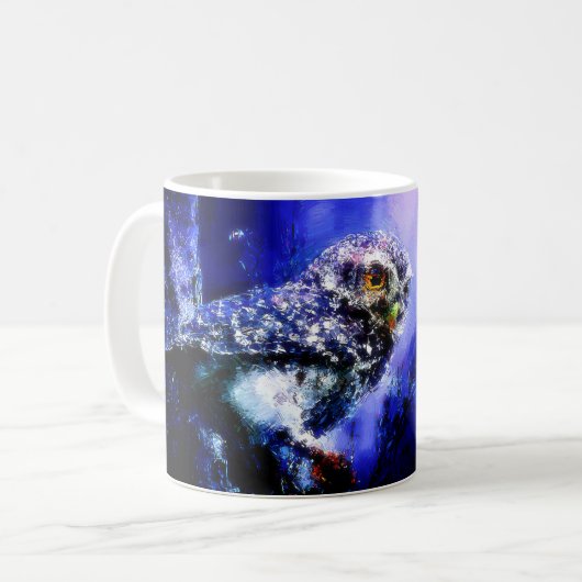 Eule in blauer Tasse (Vorderseite Links)