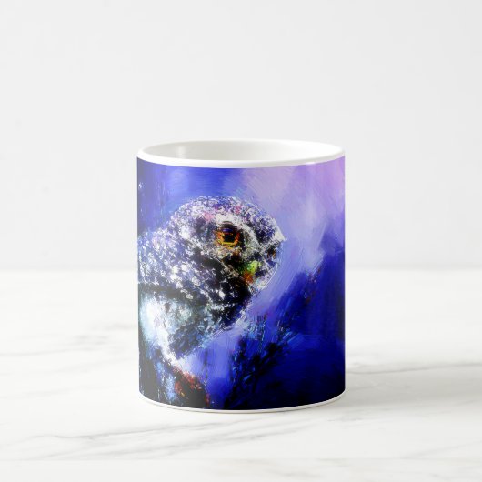 Eule in blauer Tasse (Mittel)