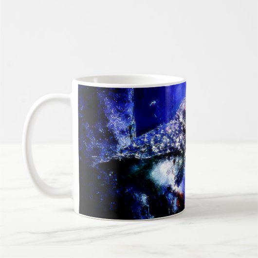 Eule in blauer Tasse (Links)