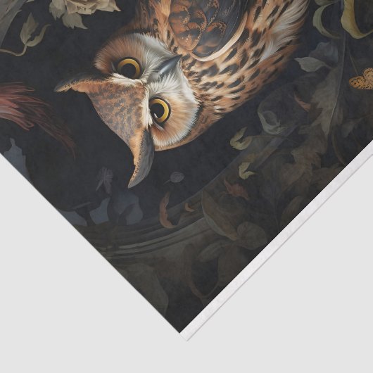 Eule in Blume 1 Dekoupage Paper Seidenpapier (Ausschnitt)