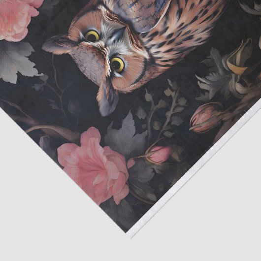 Eule in Blume 2 Dekoupage Paper Seidenpapier (Ausschnitt)