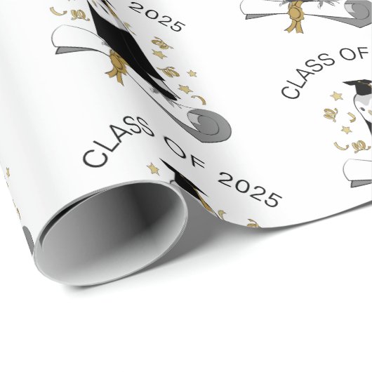 Eule in der Vorschule / Kindergarten Abschluss Geschenkpapier (Rolleneckpunkt)