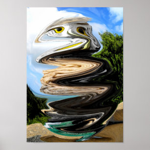 Eule in der Zeitblase Poster