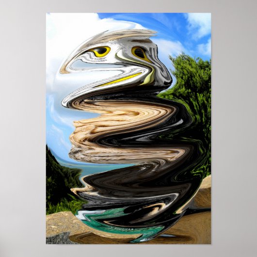 Eule in der Zeitblase Poster (Vorne)