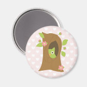 Eule in einem Baum Magnet (Vorderseite/Rückseite)