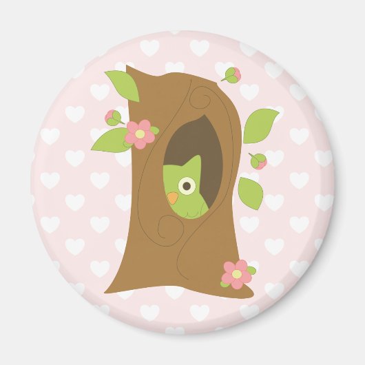 Eule in einem Baum Magnet (Vorne)