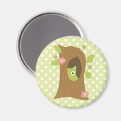 Eule in einem Baum Magnet (Vorderseite/Rückseite)