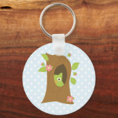 Eule in einem Baum Schlüsselanhänger (Vorderseite)