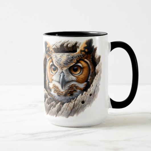 Eule in einem Baumloch Tasse (Rechts)