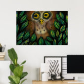 Eule in einem Blätterbaum Poster (Heimbüro)