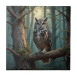 Eule in einem magischen Wald Fliese<br><div class="desc">Dieses Eukalyptustrivet ist ein großartiges Geschenk für Eulenliebhaber.</div>