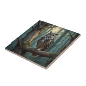 Eule in einem magischen Wald Fliese (Seite)