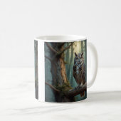 Eule in einem magischen Wald Kaffeetasse (VorderseiteRechts)