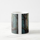 Eule in einem magischen Wald Kaffeetasse (Mittel)