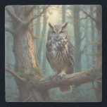 Eule in einem magischen Wald Steinuntersetzer<br><div class="desc">Dieser Eule-Untersetzer ist ein tolles Geschenk für Eule-Liebhaber.</div>