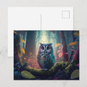 Eule in einem Wald Postkarte (Vorne/Hinten)