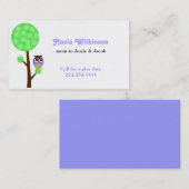 Eule in einer Baum-Mama-Karte Telefonnummerkarte (Vorne/Hinten)