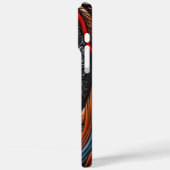 Eule in einer lebendigen, stilisierten Bergwelt Case-Mate iPhone Hülle (Rückseite / Links)